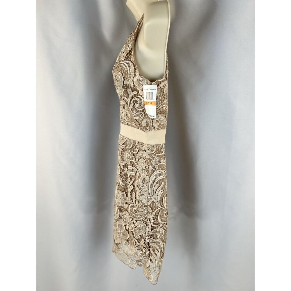 NWT Dress the Population Ava Nude Lace Dress $208 - Picture 7 of 15